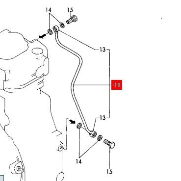 128170-39200 1GM/1GM10 cyl. head oil feed pipe